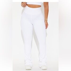 White boot cut pants